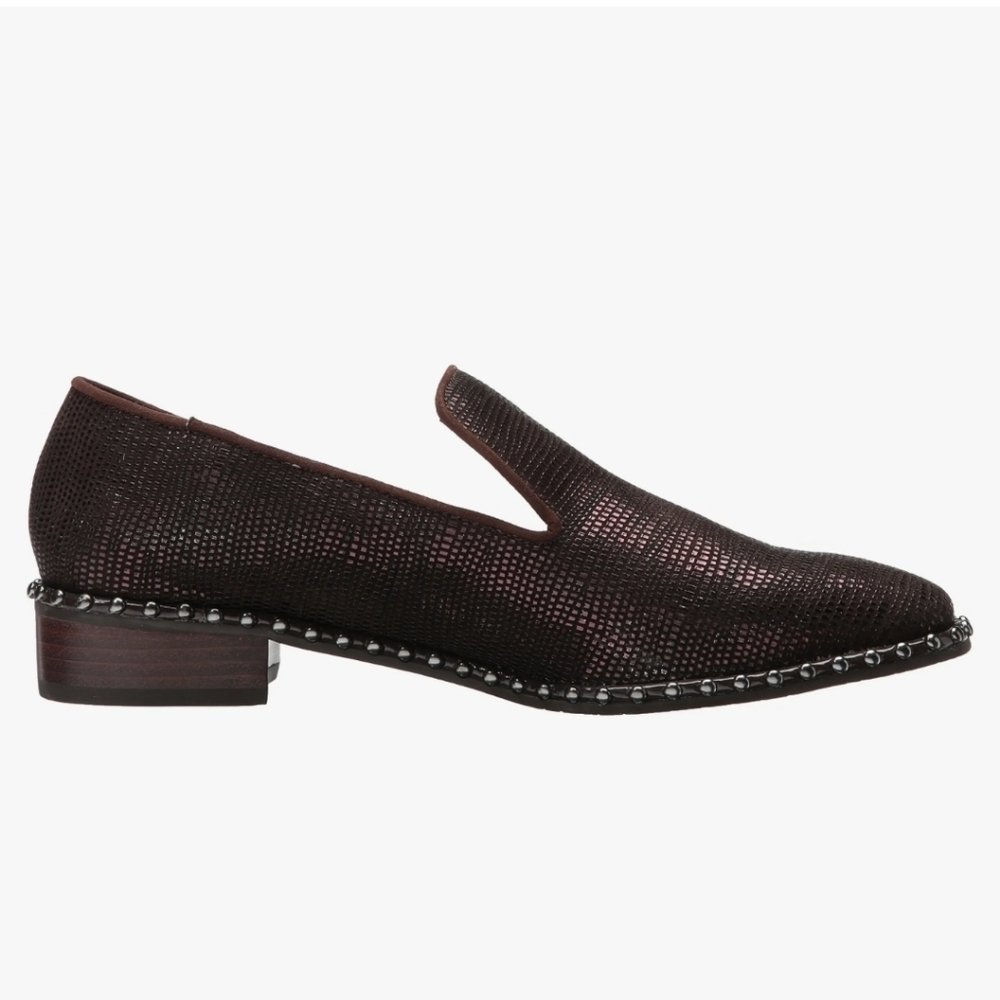 Adrianna Papell Womens Prince Brown Studded Slip-On Leather Loafers 6.5